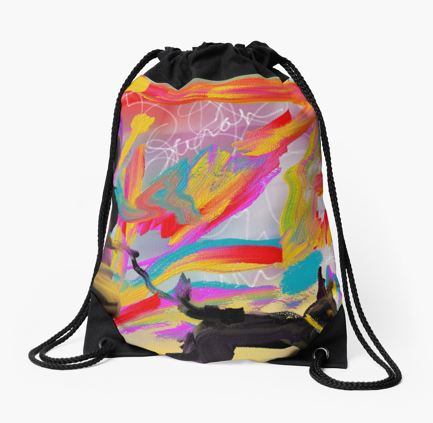 Walking the Dog drawstring bag
